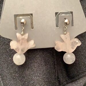 Vintage Bird Earrings In Quartz